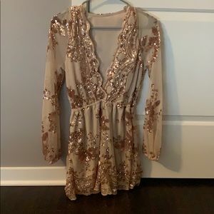 Tan sequined romper